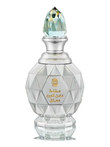 Ajmal Mukhallat Dahn Al Oudh Al Muattaq Silver Jubilee bottle