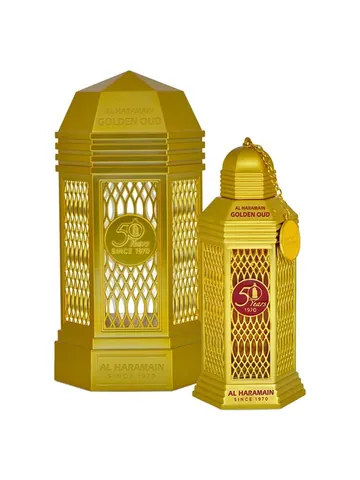 Al Haramain Perfumes 50 Years Golden Oudh bottle