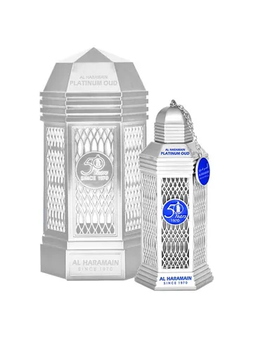 Al Haramain Perfumes 50 Years Platinum Oud bottle