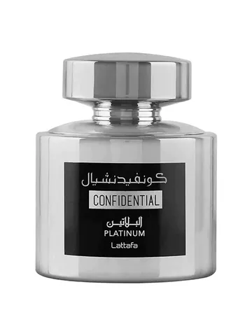 Lattafa Perfumes Confidential Platinum bottle